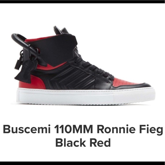 Buscemi 110MM Ronnie Fieg Black & Red Sneaker.